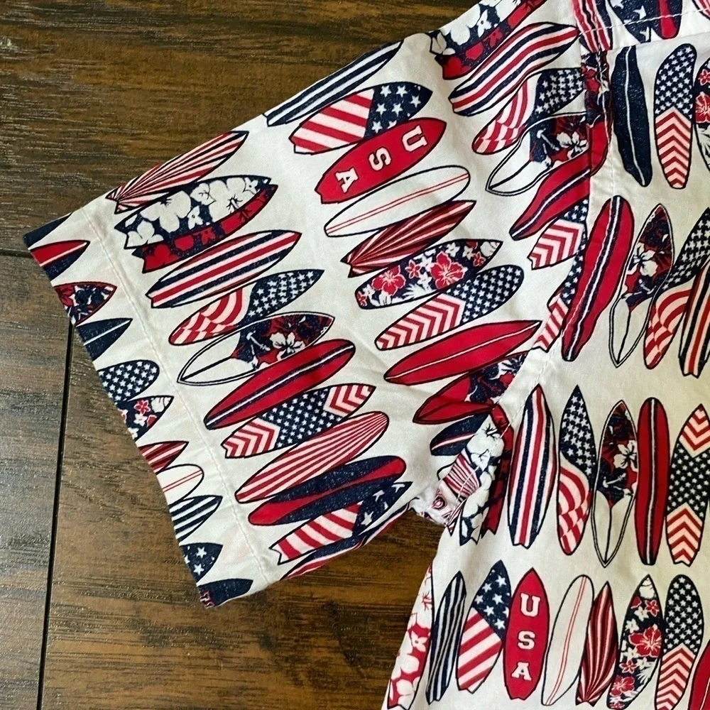 The Children’s Place, Boys, Button Down, Red/White/Blue, USA, Size 7/8, M, NWT